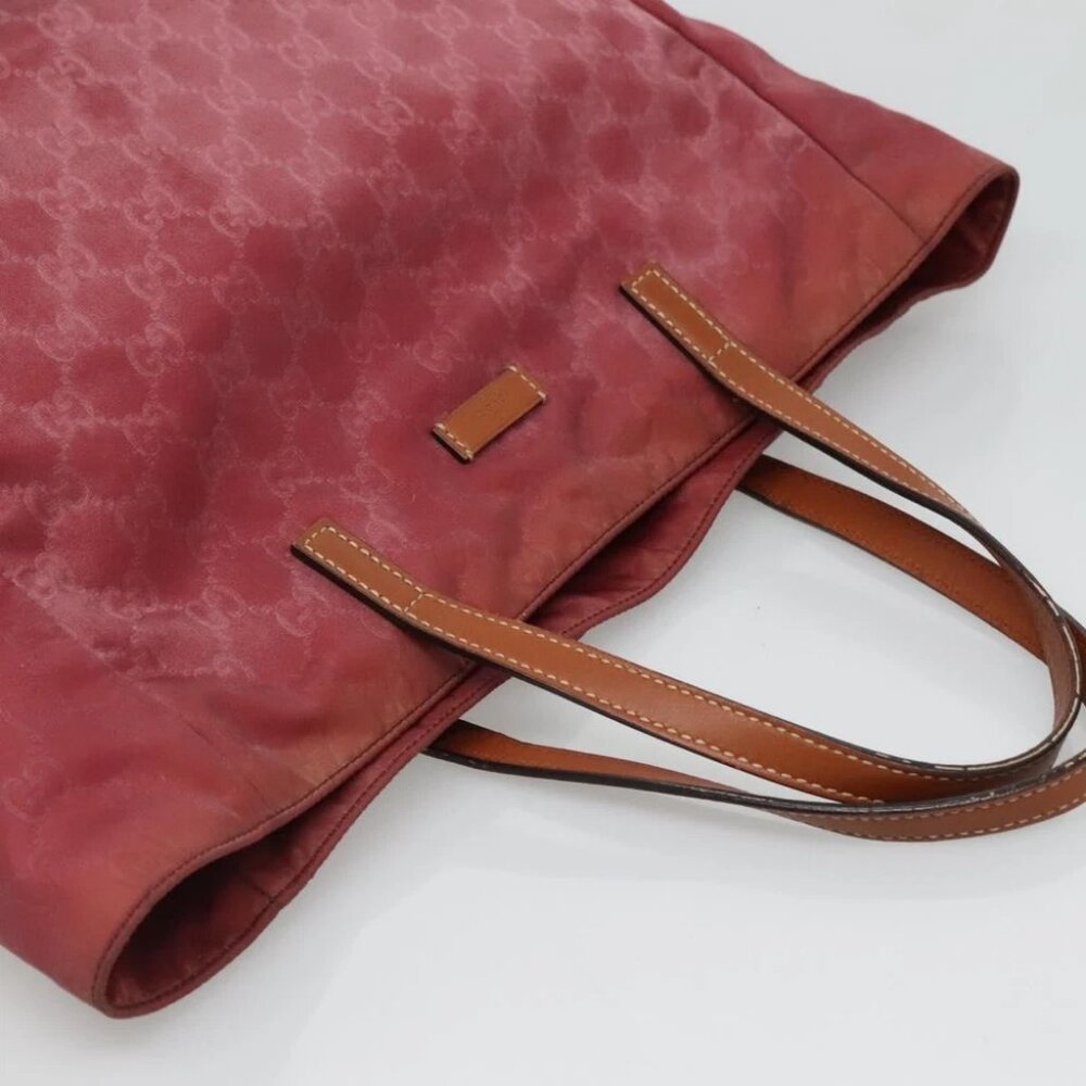 GUCCI GG Canvas Tote Bag Nylon Pink Silver 282439 Auth ti3238 - Picture 16 of 16